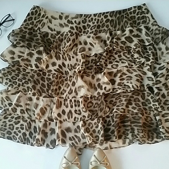 Talbots Dresses & Skirts - 🌵Talbots Ruffled Leopard Print Skirt